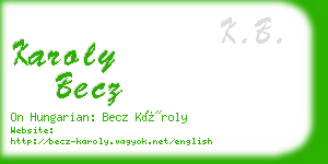 karoly becz business card